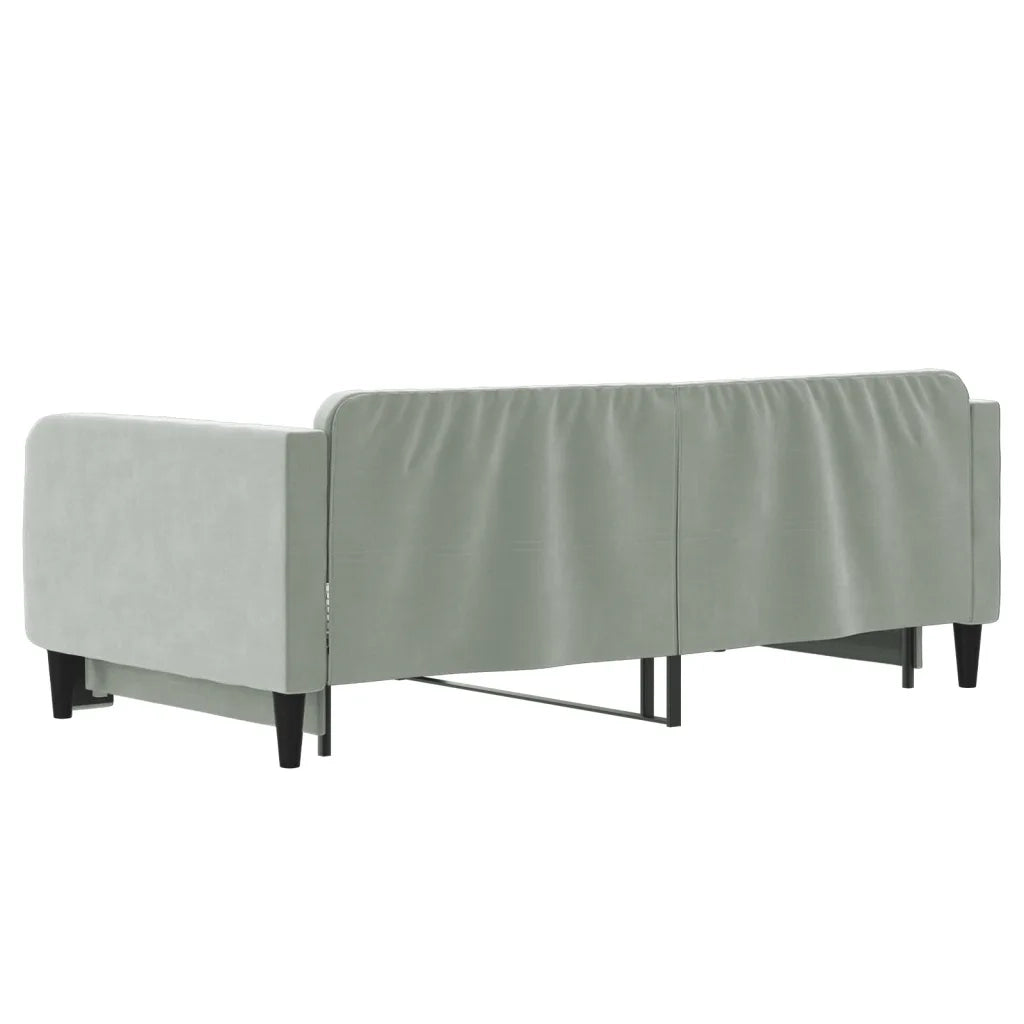Divano letto | Sof¨¤ letto | Letto singolo Estraibile Grigio Chiaro 90x190 Velluto