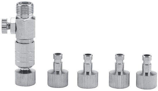 Adattatore di Connessione Rapida per Airbrush - Set da 4 pezzi 1/8 - Alta qualità - Per airbrush - Facile da utilizzare - Per applicazioni di alta precisione
