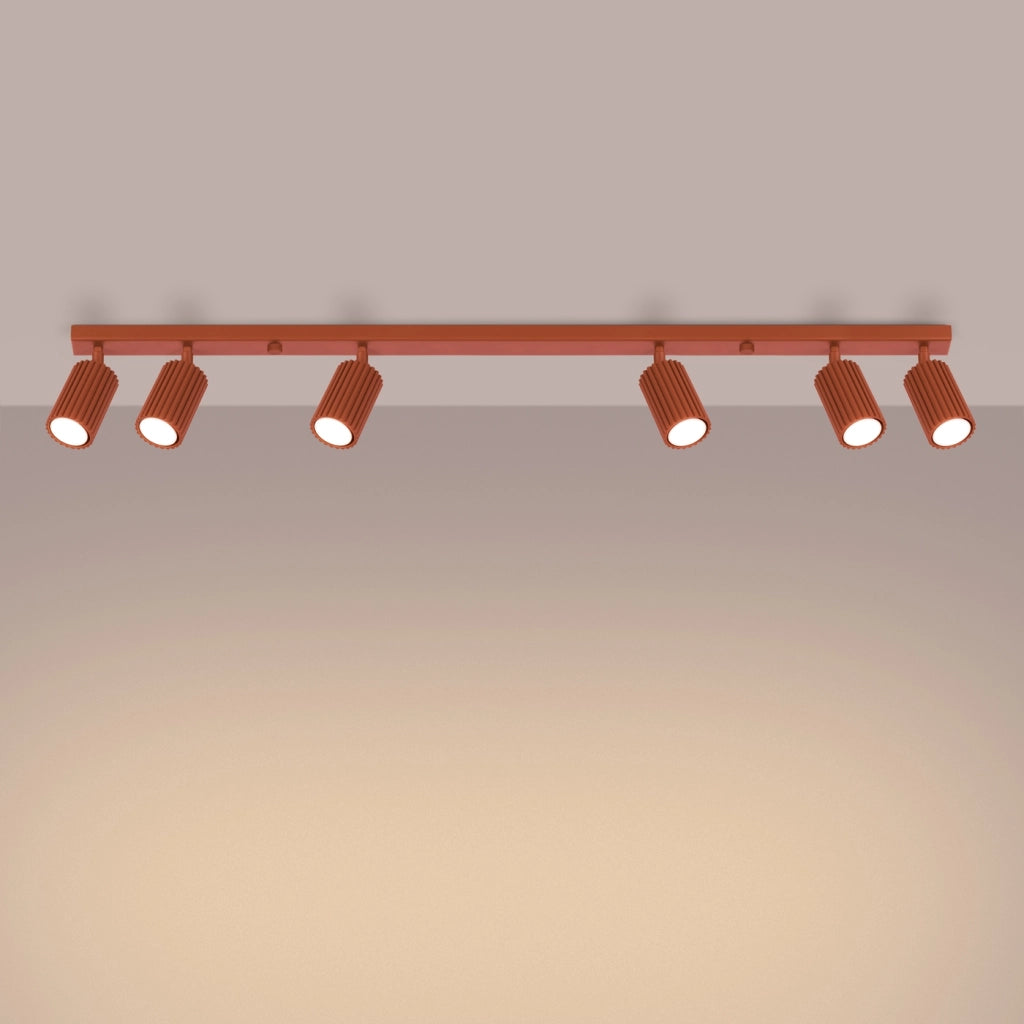Lampada da soffitto KARBON 6L rosso ocra