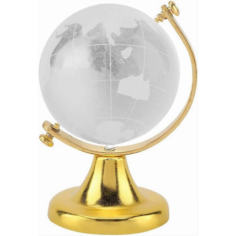 Trade Shop - Mappamondo Sfera Di Cristallo Terra Rotonda Globo Decorativa Ornamenti Vetro 5cm -