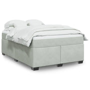 Giroletto a Molle con Materasso Grigio Chiaro 140x190cm Velluto