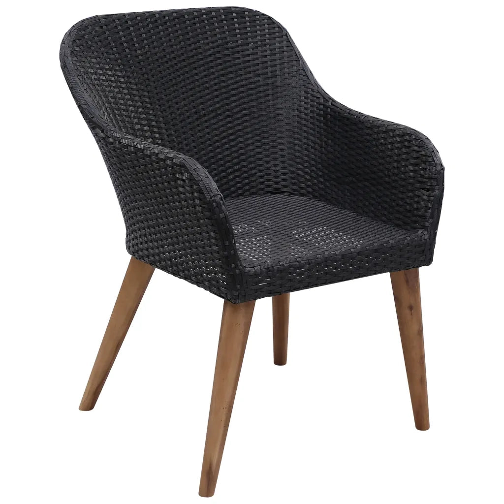 Set Mobili da Pranzo per Giardino 7 pz Nero 3067826