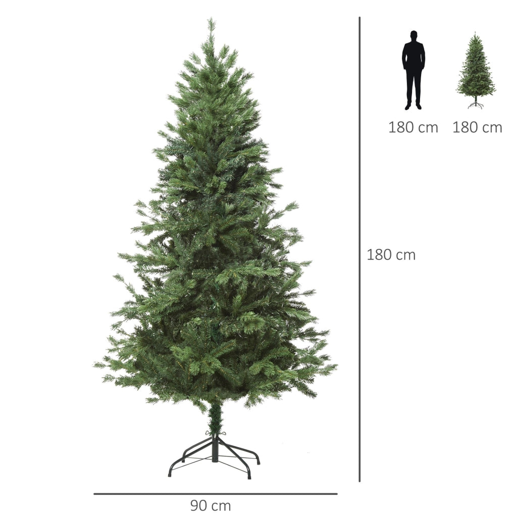 Albero di Natale Artificiale 90x180 cm con Base Pieghevole ¨C Minimal ¨C Verde