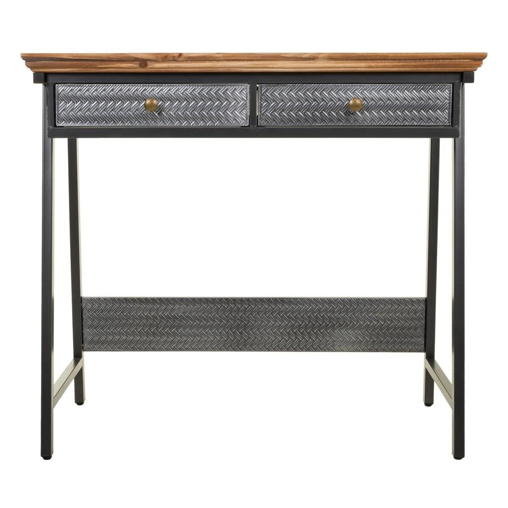 Mobile de ingreso in metallo e legno 83,5x45,5x75h cm