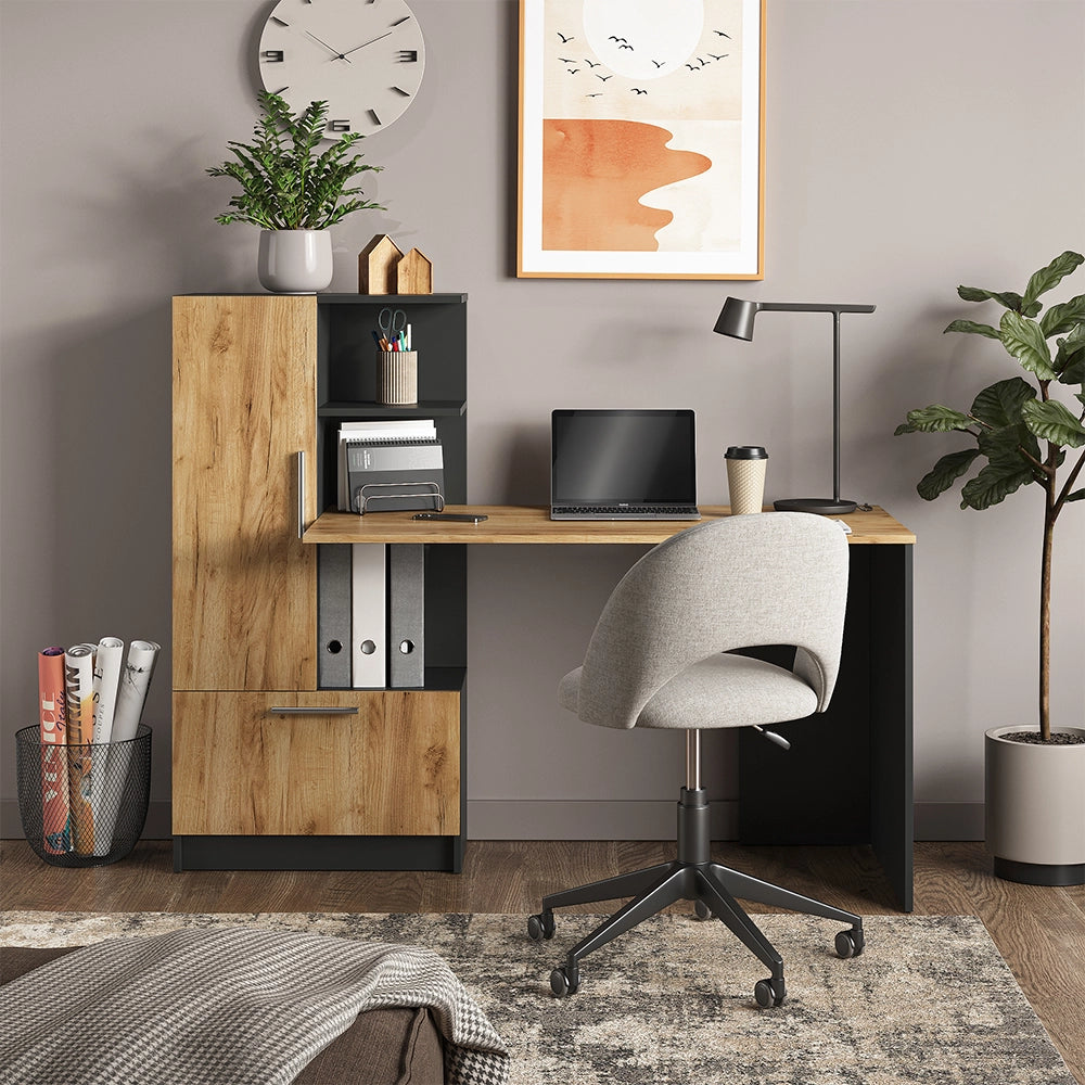 Vicco Scrivania Antracite/quercia dorata 150 x 59 cm