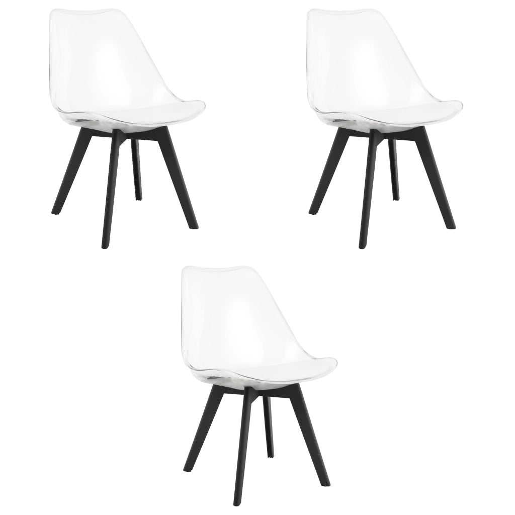 Sedia VALORA RIXK - Trasparente con gambe nere x 3