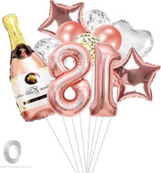 Decorazione per 18° compleanno ragazza con palloni e nastri.