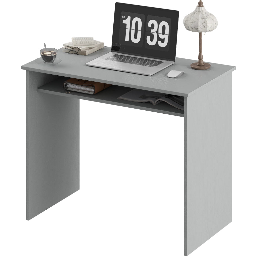 Scrivania computer con ripiano ¨C Zephmum ¨C Grigio 90x50x74 cm