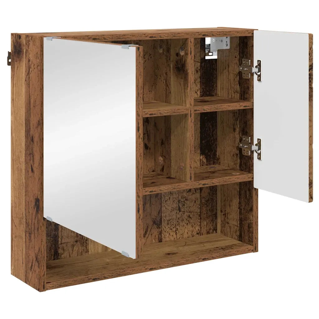 Set di mobili per il bagno con porta 3 pcs Legno vecchio