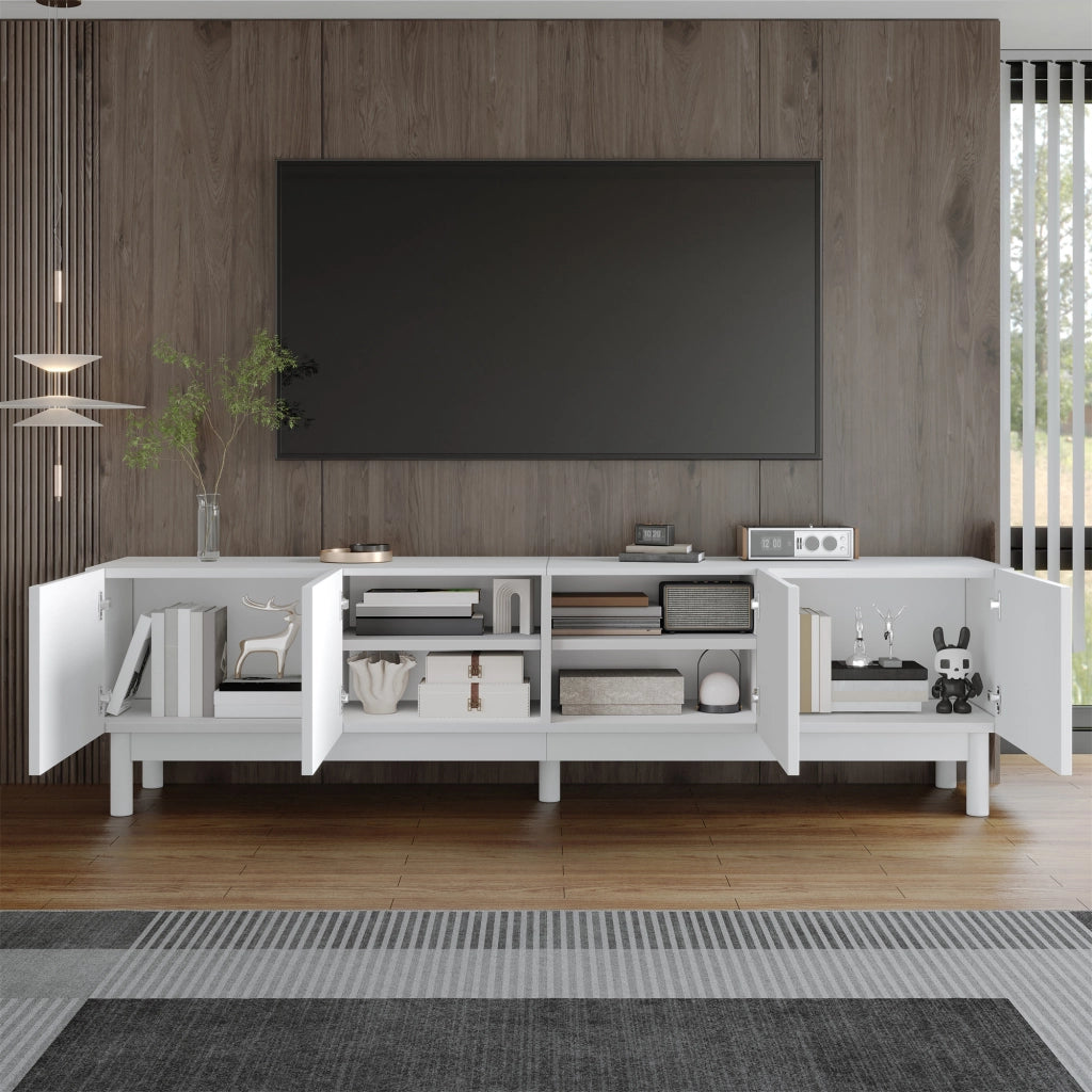 Lowboard bianco in MDF e truciolare lungo 169 cm