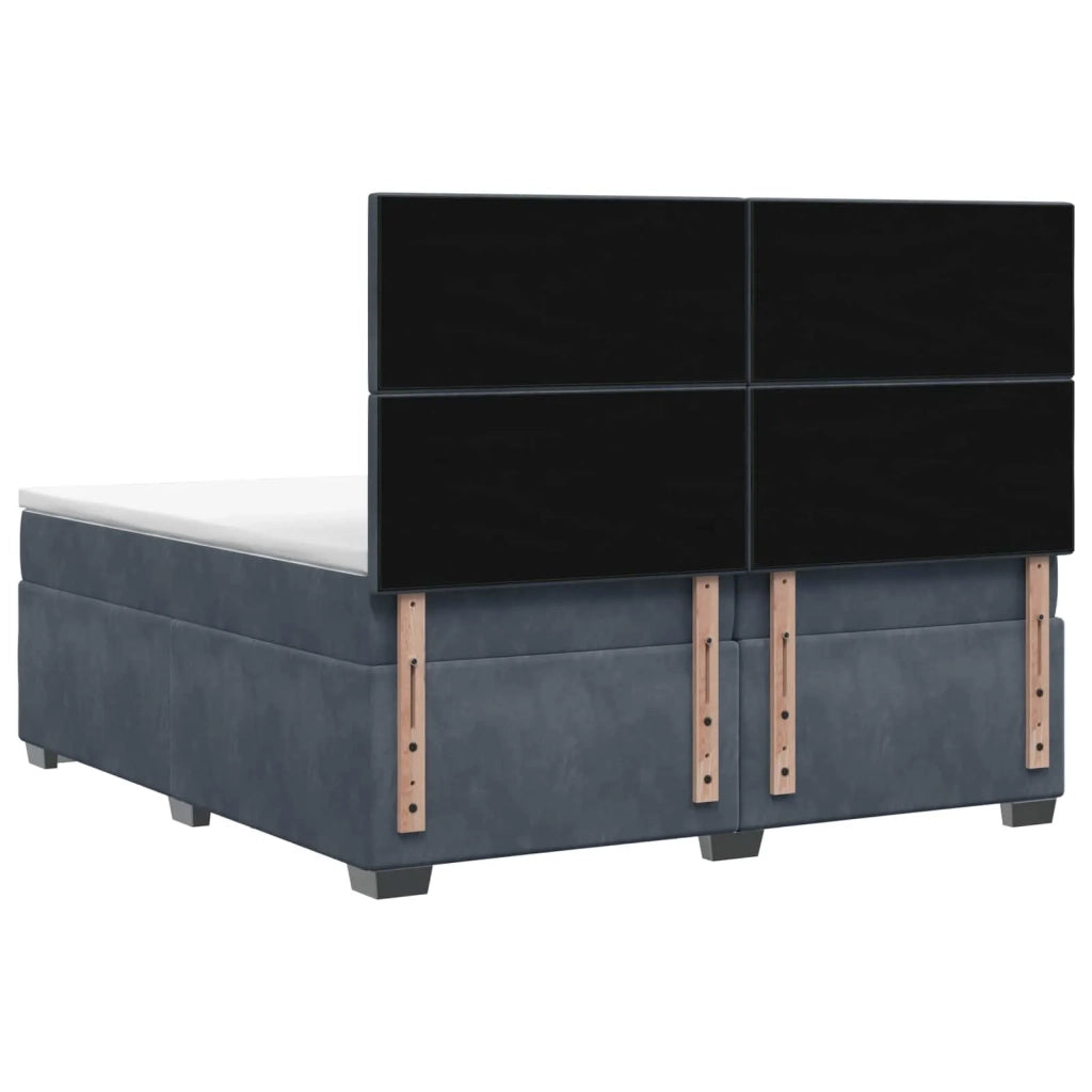 Letto box spring con materasso Grigio Scuro 200 x 200 cm 3455175