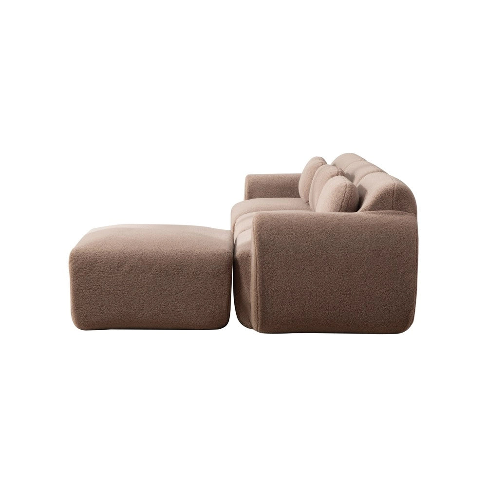 Divano Modulare in Tessuto Chenille ¨C MINIMAL ¨C Beige, Schiumato 30D