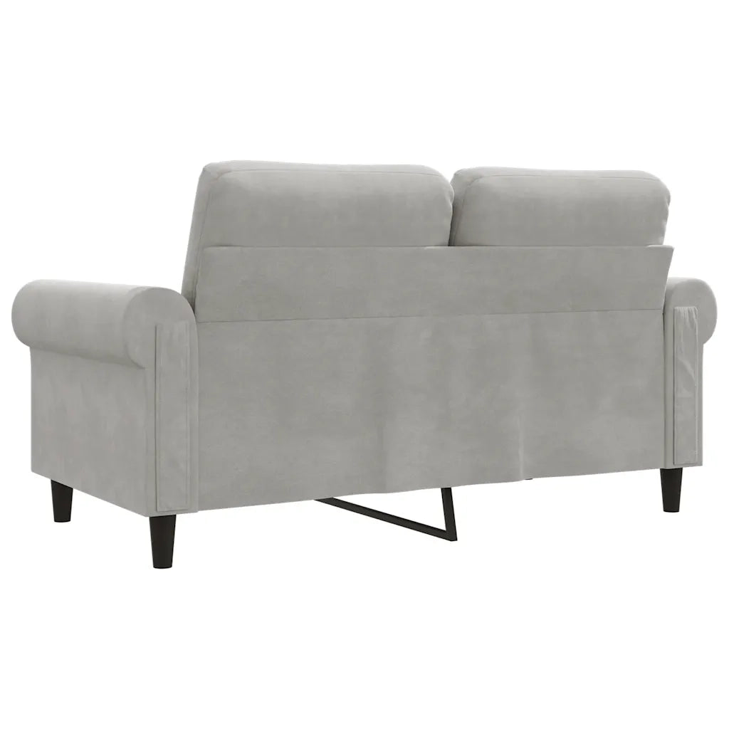 Divano a 2 Posti-Sofa 2 Posti Grigio Chiaro 120 cm in Velluto 696696