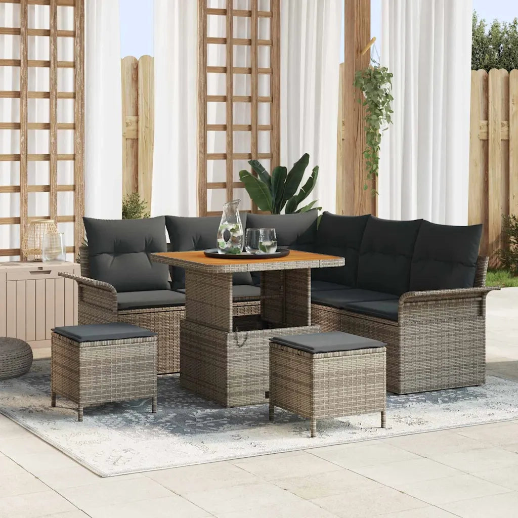 Set Divano da Giardino con cuscino con cuscino 8 pcs Grigio 3364083