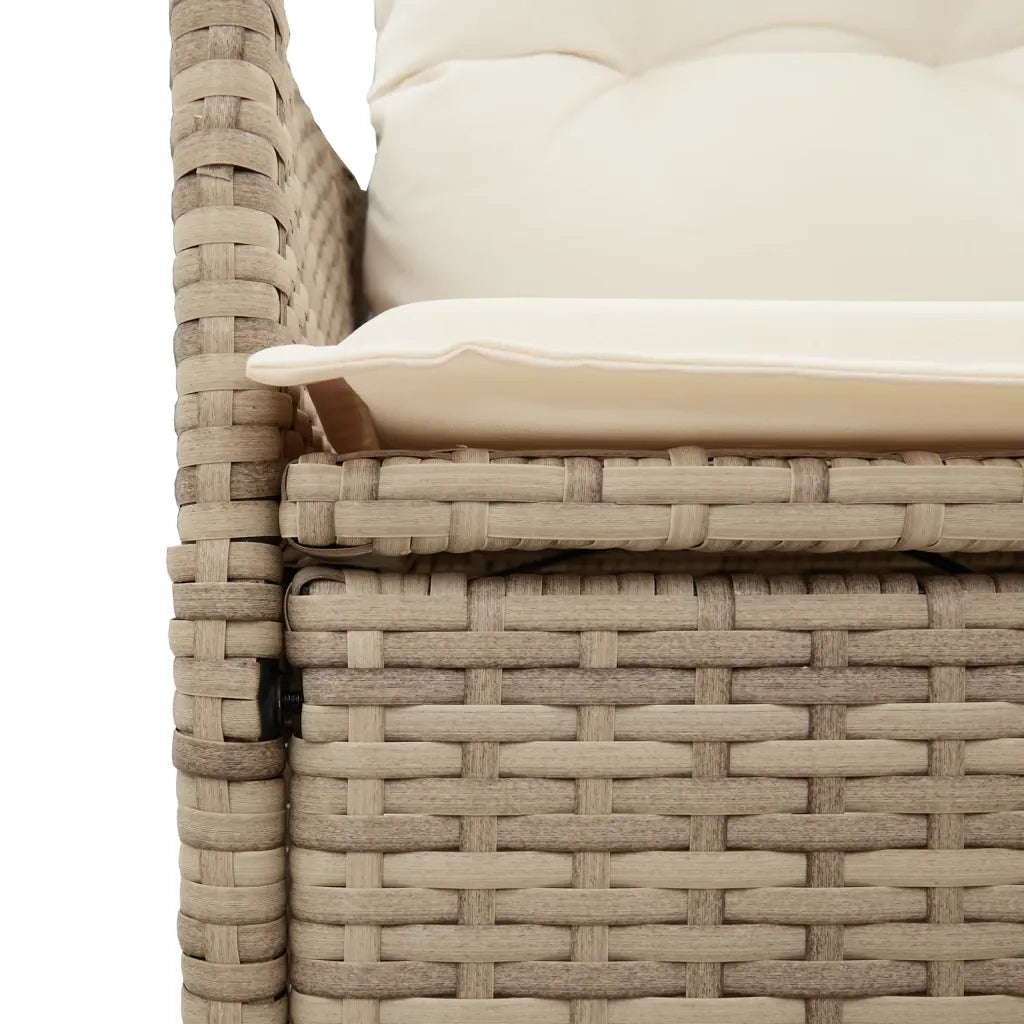Set da Pranzo da Giardino 7 pz con Cuscini Beige in Polyrattan 3276805