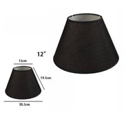 Trade Shop - Paralume Conico Cilindro Classico Ricambio Per Lampada E Applique In Tessuto Tnt - Nero   -12"   -
