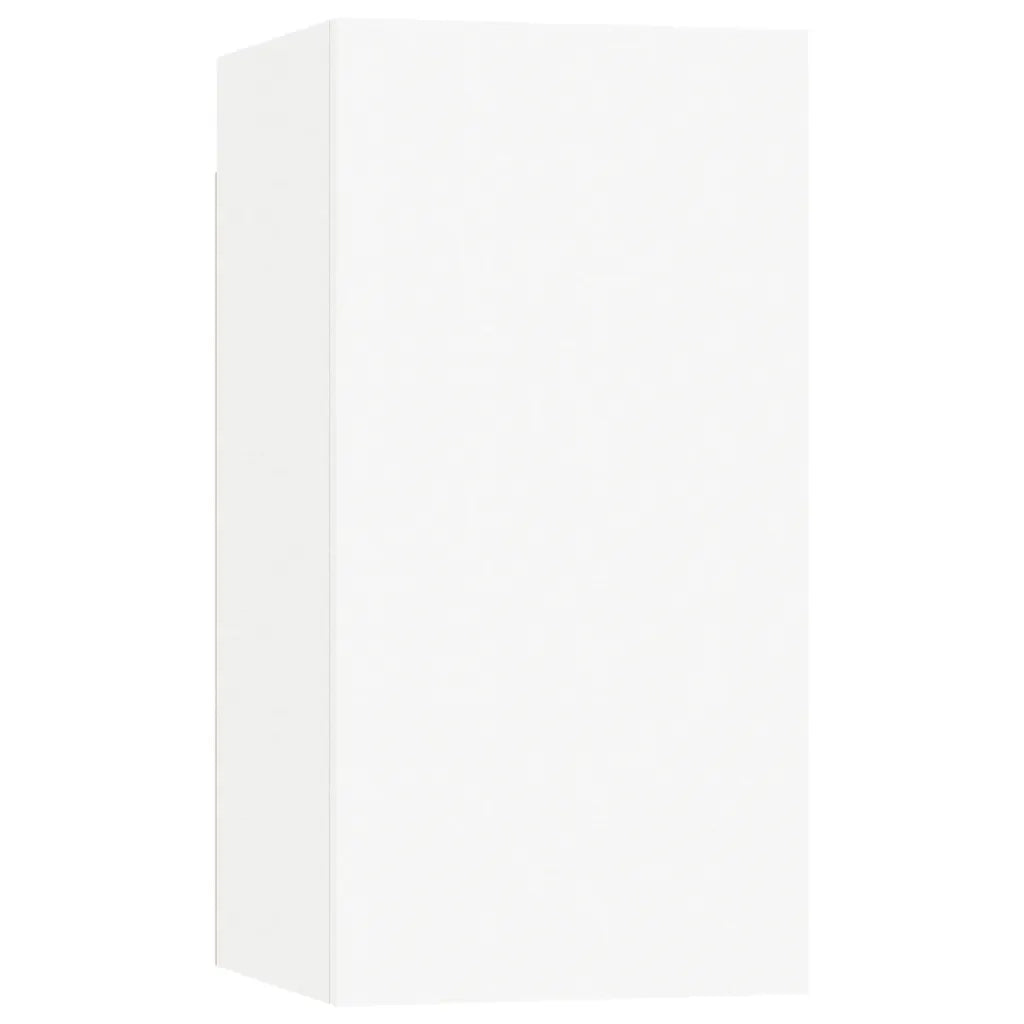 Set Mobili Porta TV 8pz Bianco in Legno Multistrato