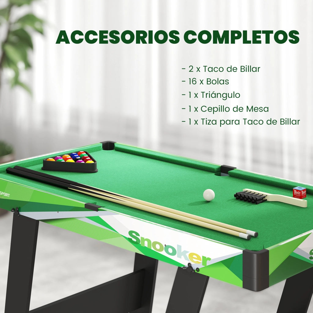Tavolo da biliardo pieghevole 104 cm con accessori ¨C Minimal ¨C Verde