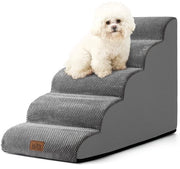 Trappola per cani per piccoli cani 57 cm, Trappola per cani per lettori di alto livello realizzata con spugna di alta qualità, Trappola per cani con fodera lavabile e pavimento antiscivolo, 40x84x57 cm, 5 gradini, Grigio