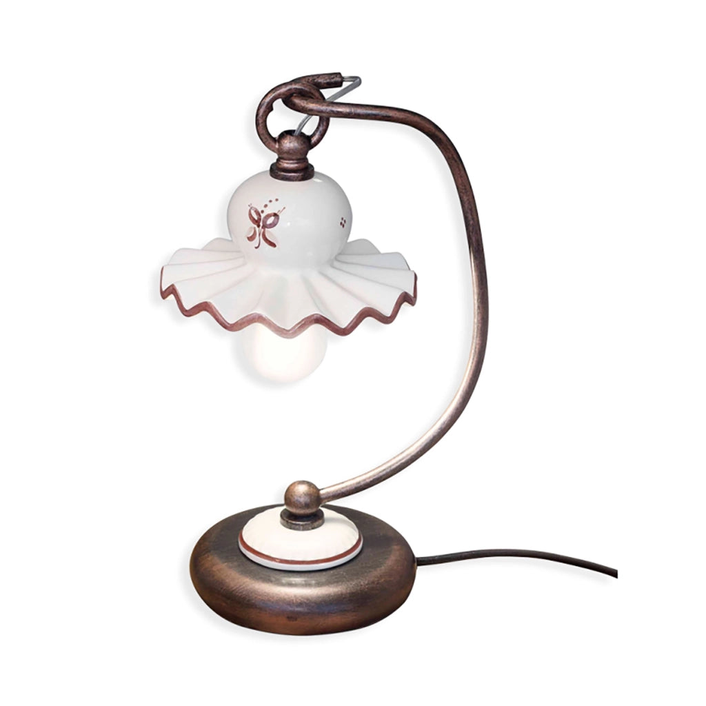 Lumetto Classico Roma Metallo E Ceramica Nero Sfumato Rame 1 Luce E14