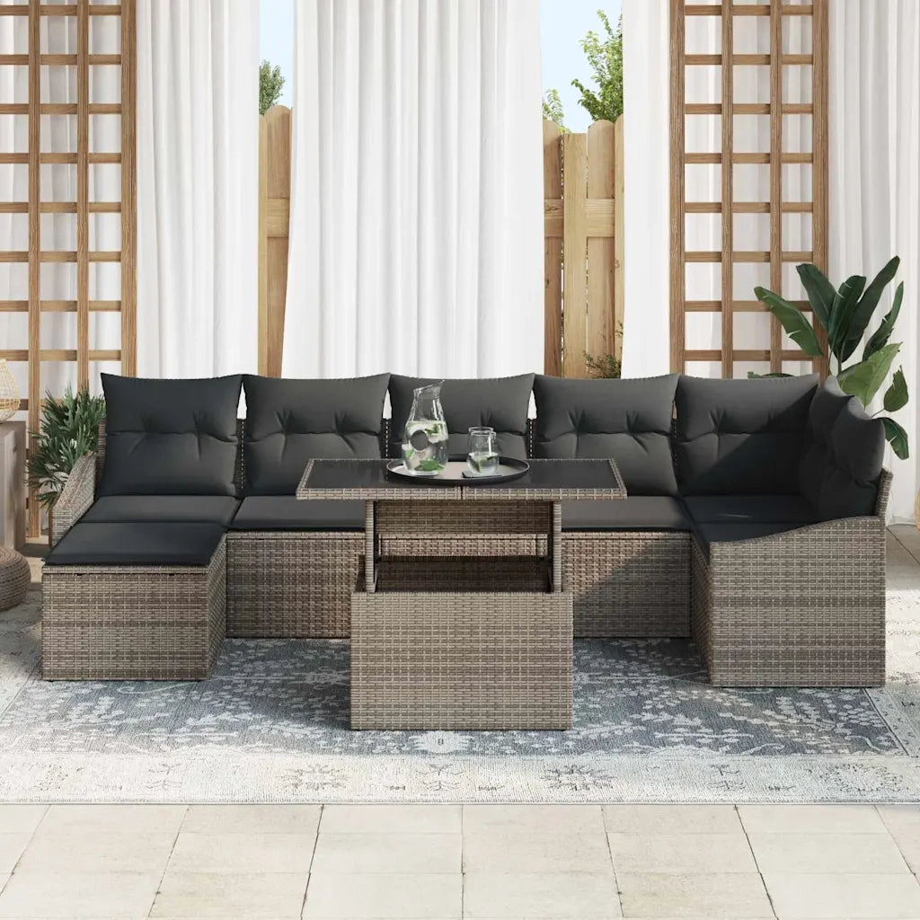Set Divano da Giardino con cuscino 8 pcs Grigio 3357782