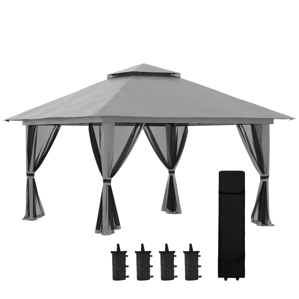 Tendone da giardino pieghevole ¨C Minimal ¨C grigio 4x4 m