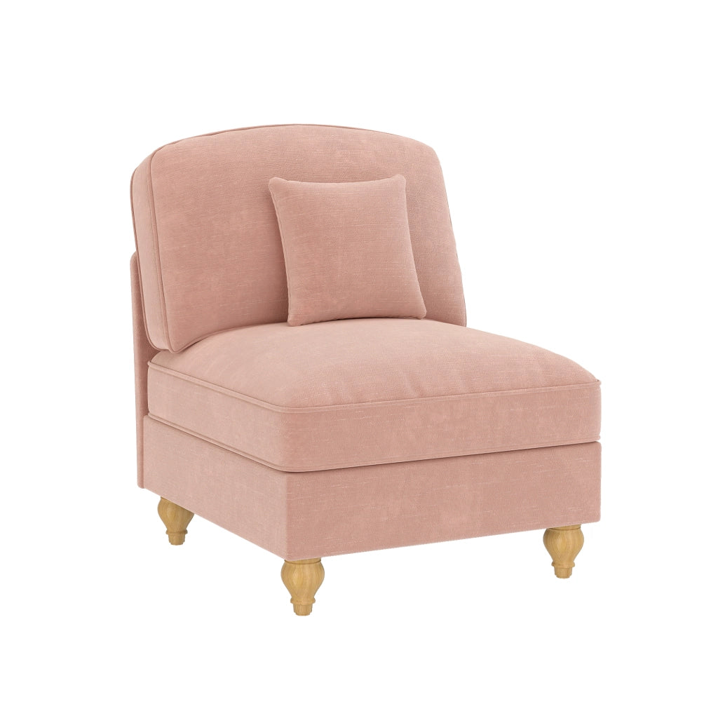 Divano Windsor senza braccioli Chenille con cuscino - Zephmum - Rosa