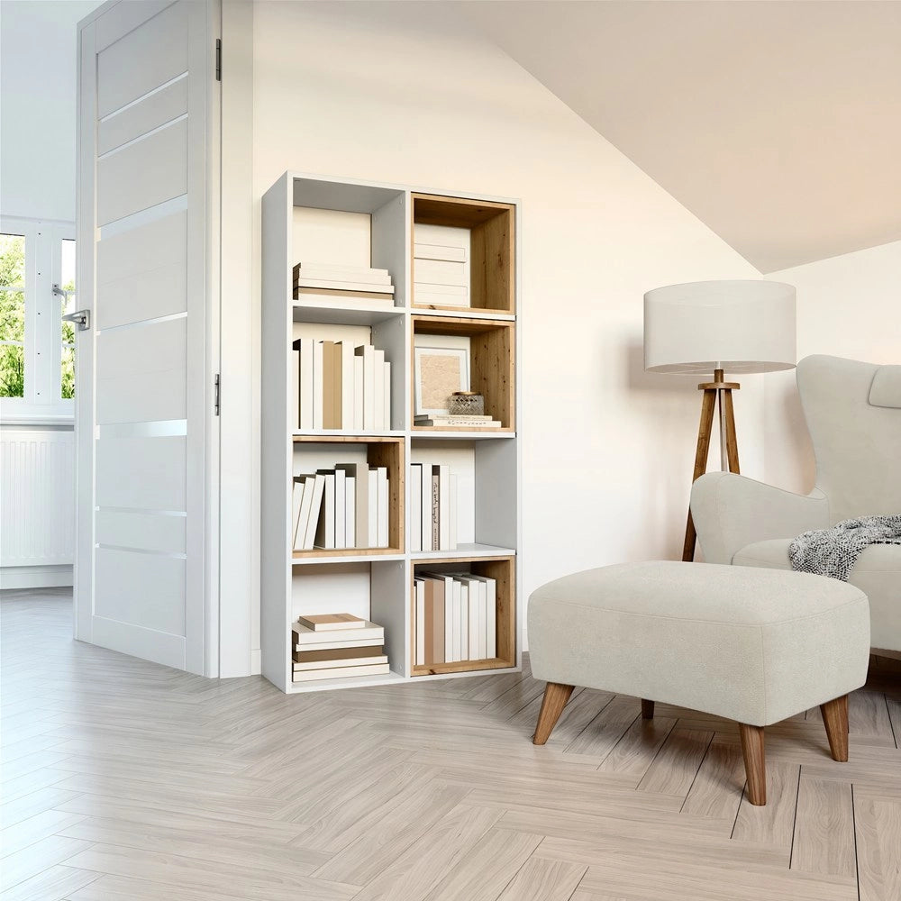 Scaffale MALAX 2x4 bianco libreria moderna