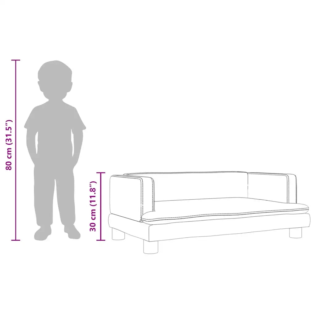 Divano per Bambini-Sofa-Divanetto Marrone 80x45x30 cm in Velluto