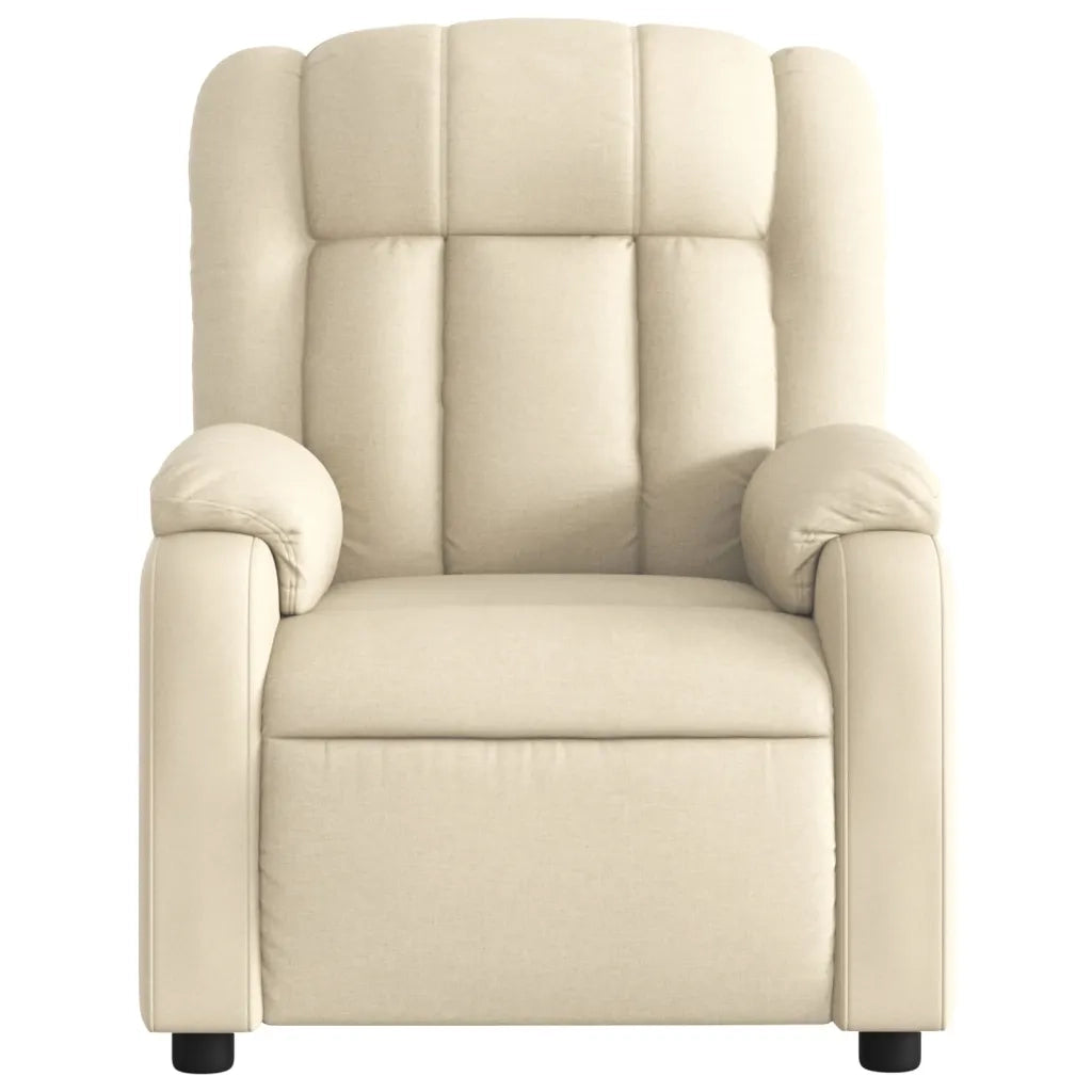 Poltrona | Sedia Relax Reclinabile in Tessuto Crema