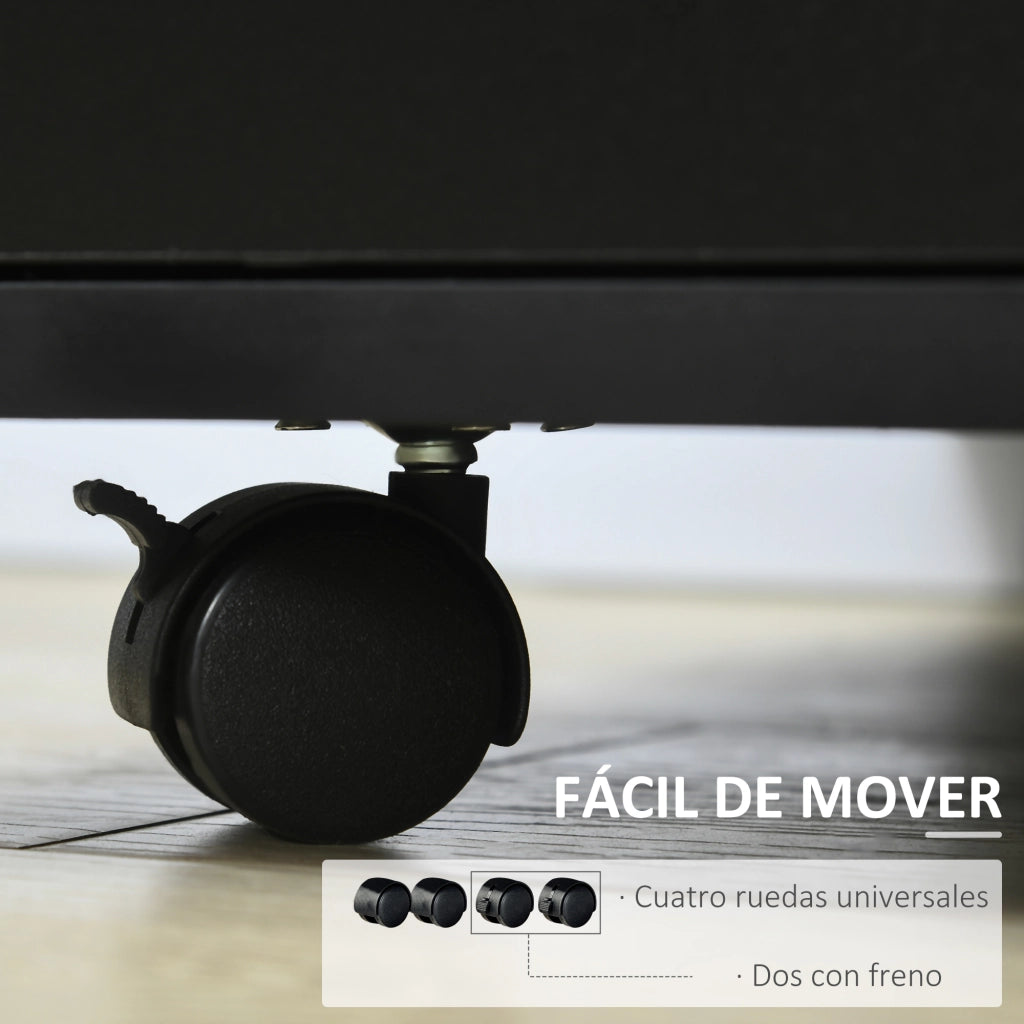 Armadio con Ruote ¨C Minimal ¨C Nero 60x50x65,5 cm