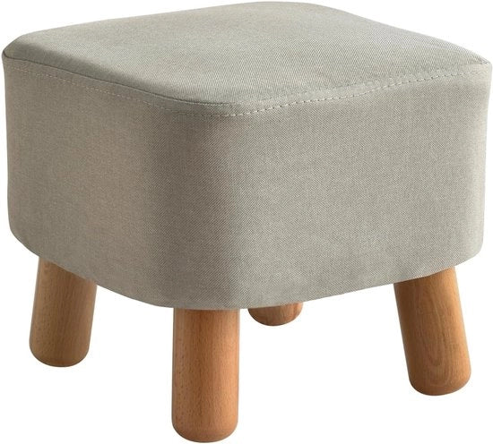 Pouf ottomano - design moderno - grigio - legno robusto