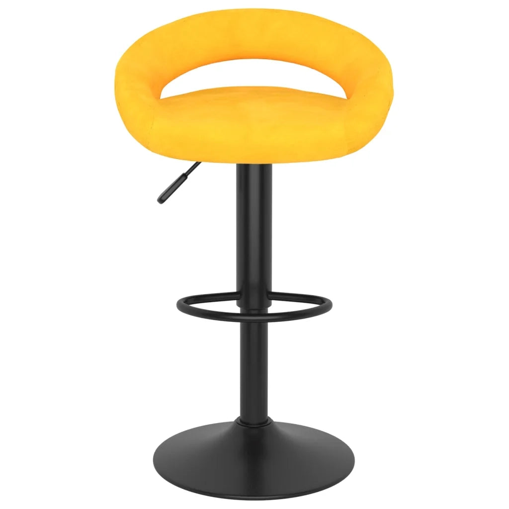 Sgabelli da Bar 2 pz Giallo Senape in Velluto 333276