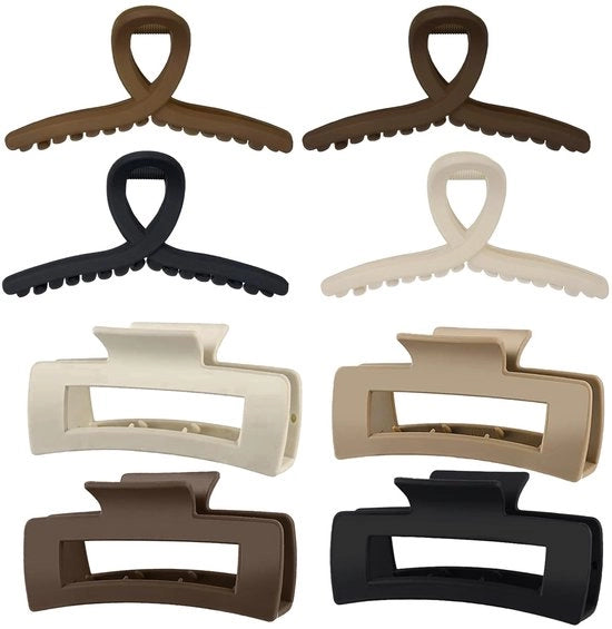 Klemme per Capelli Grande - Antiscivolo - 8 Pezzi - Materiale Resistente in Plastica - Robusto - Adatto per Capelli Fini e Grossi - Clip per Capelli