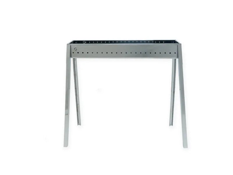 Barbecue a carbone per arrosticini Lisa Milano Grill 80+40 in acciaio inox - Con kit paratia + griglia
