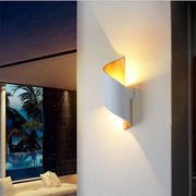 Lampada da Parete Moderna - Per Interno o Esterno - LED - Bianco e Giallo Oro