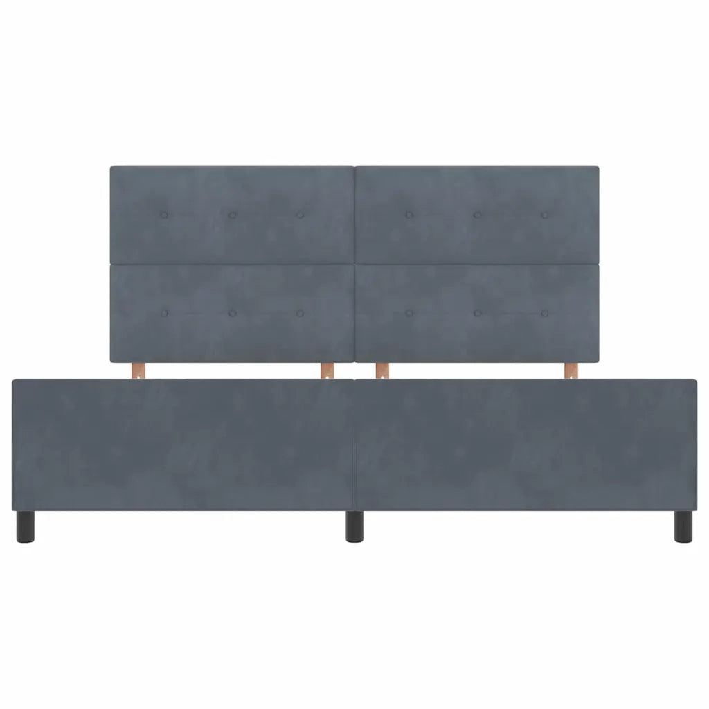 Letto a molle con testiera Grigio scuro 200 x 200 cm Velluto