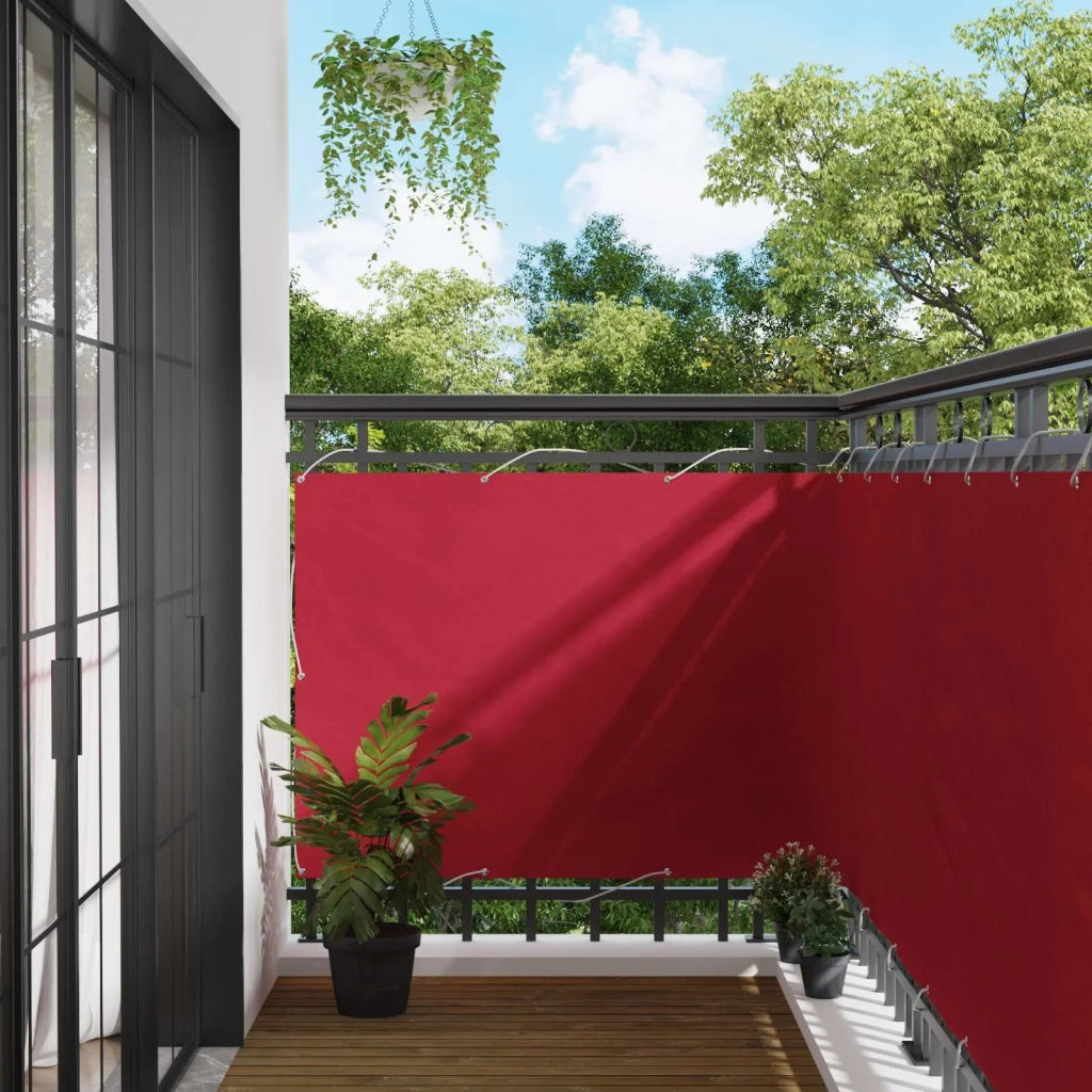 Schermo da balcone | Paravento da Balcone Rosso 110 x 700 cm Tessuto Oxford
