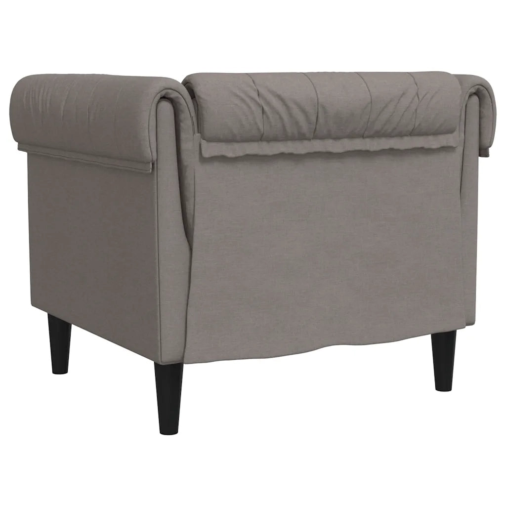 Poltrona Chesterfield Tortora in Tessuto 372543