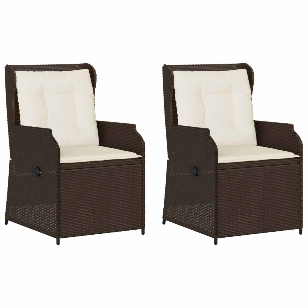 Panchina da giardino 2 pcs Marrone polyrattan 3394486