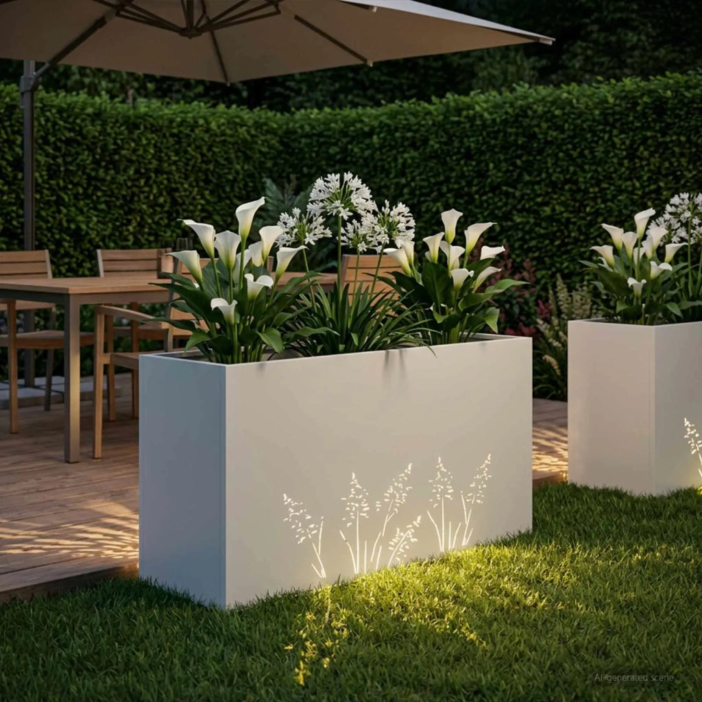 Vaso da giardino Bianco 100 x 30 x 49 cm 8005864
