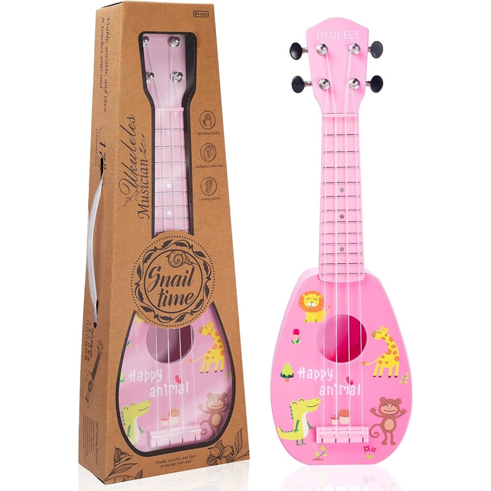 Trade Shop - Chitarra Ukulele Con 4 Corde Giocattolo In Plastica Da 44 Cm Per Bambini Q-gu05 -