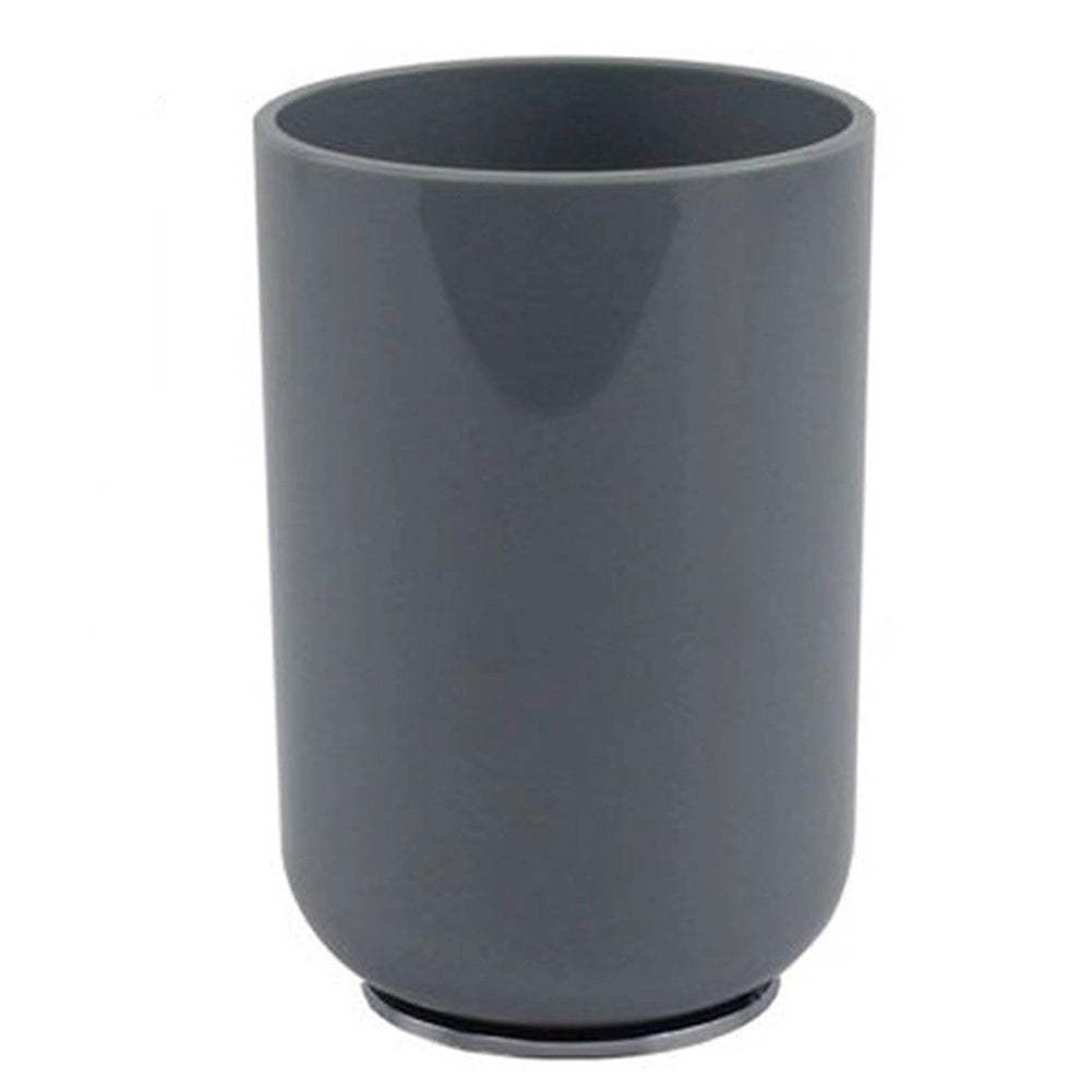 Trade Shop - Bicchiere Porta Spazzolini Dentifricio Grigio Accessori Arredo Per Bagno 69471 -