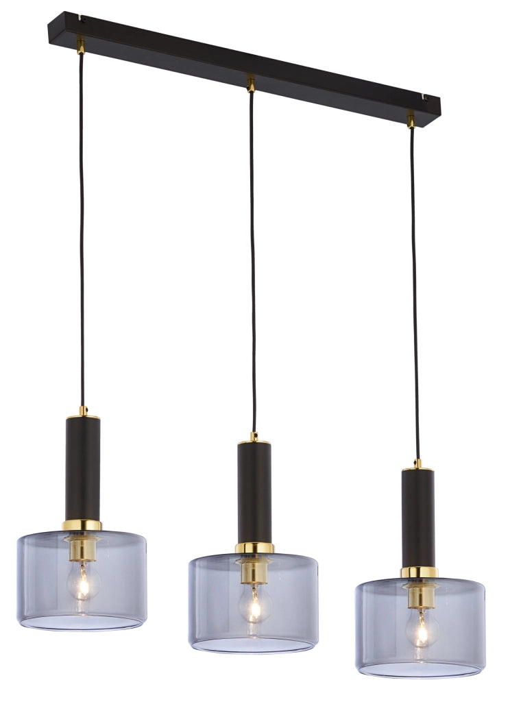 Lampada a sospensione VANES Jupiter nero oro 3xE27 77cm