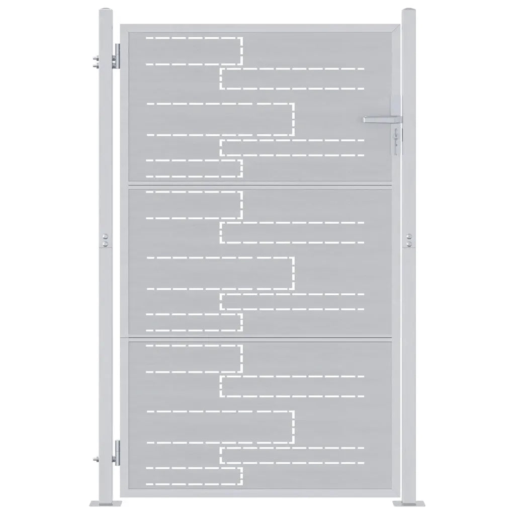 Cancello da giardino Argento 85 x 144 cm Acciaio inossidabile CFW7565313