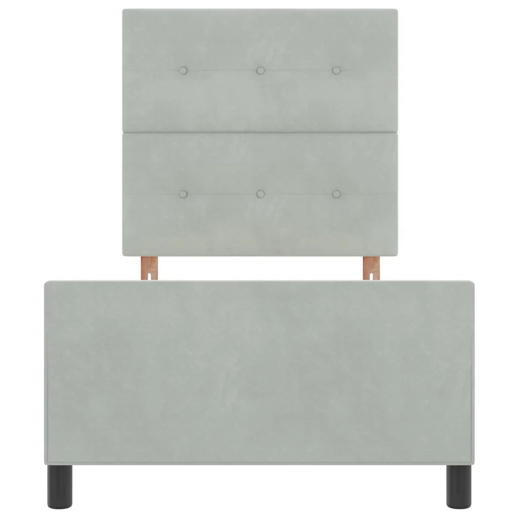 Letto a molle con testiera Grigio chiaro 100 x 200 cm Velluto 3344921