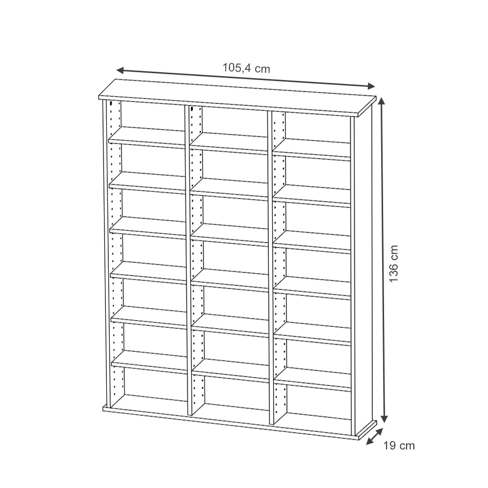 Vicco Scaffale porta cd Nero 105.4 x 136 cm