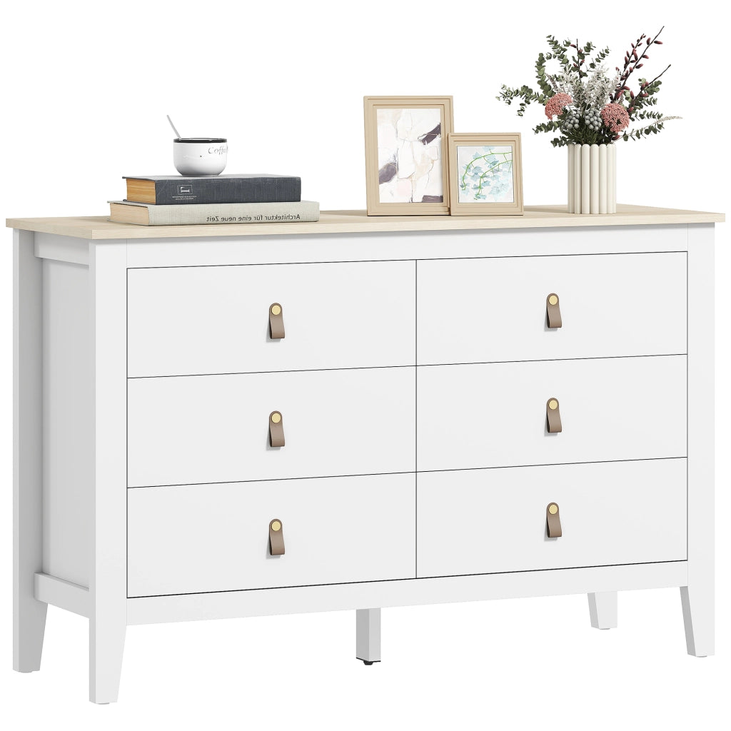 Cassettiera Moderna 6 Cassetti ¨C Zephmum ¨C Bianco 120x40x78