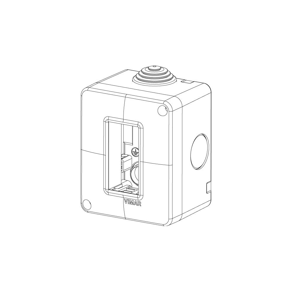 Vimar ip40 contenitore 1p protetto per serie civili eikon arkè e plana