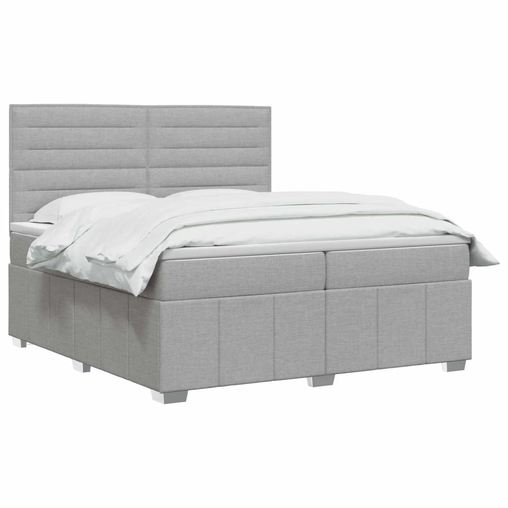 Letto box spring con materasso Grigio Chiaro 200 x 200 cm 3454211